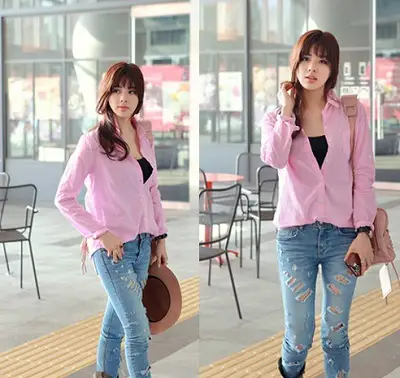 Mix áo sơ mi oversize với quần jean trẻ trung, năng động