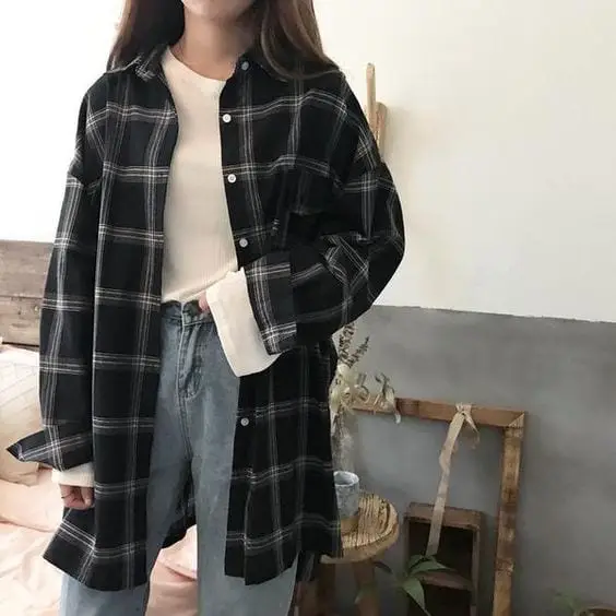 loại áo khoác cần có áo sơ mi oversized