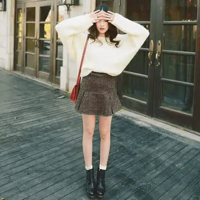 Chân váy kẻ style ulzzang - Ảnh 2