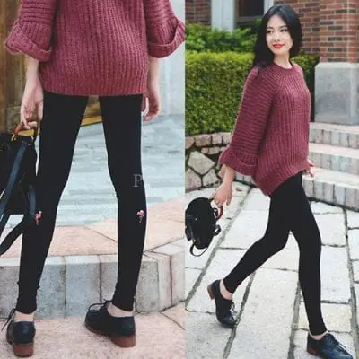 Legging đen sẽ phù hợp với những nàng có dáng người quả lê