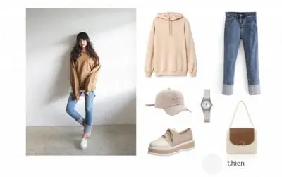 Mix layer cùng áo phông oversized - Ảnh 1